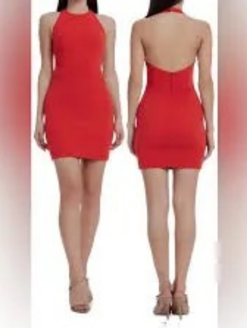 Dress the Population Red Halter Mini Dress